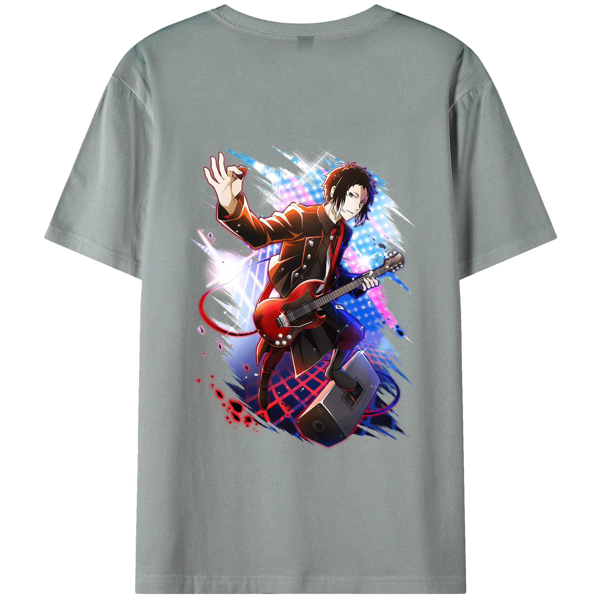（画像用） 文豪ストレイドッグス Bungo Stray Dogs 綿100％ メンズ半袖Tシャツ（バックプリント） 通気性